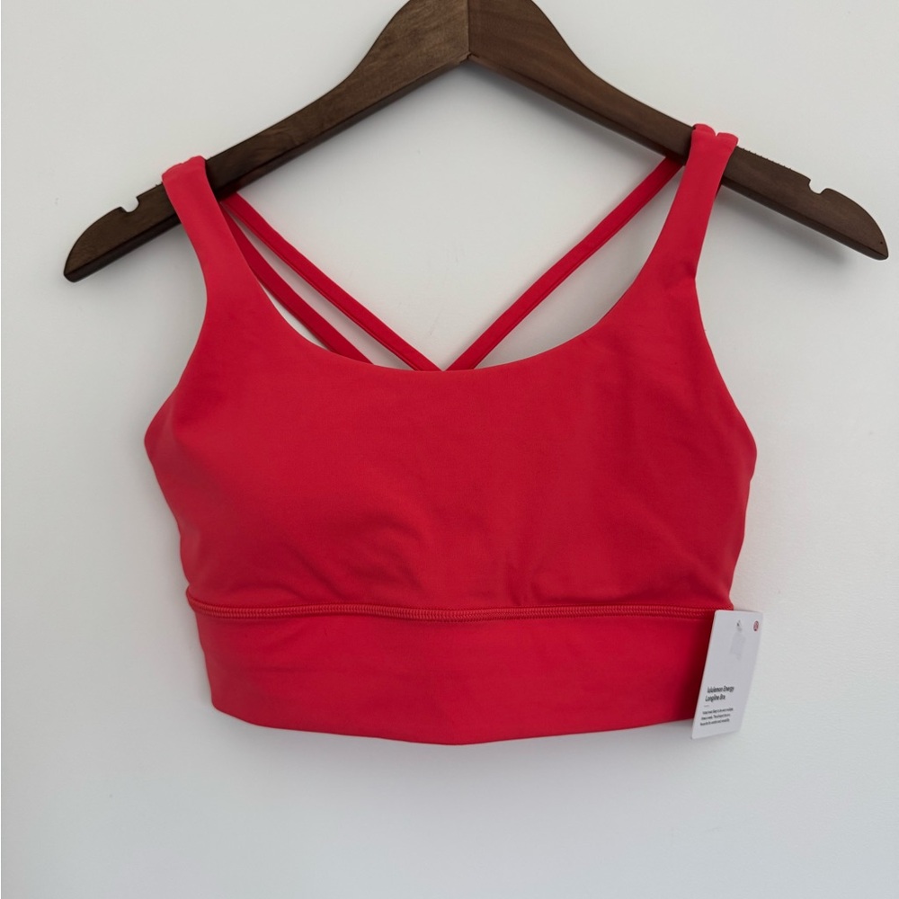 NWT Size 6 Lululemon Energy Longline Bra Crossback B–D Cup Pink Punch Active Gym